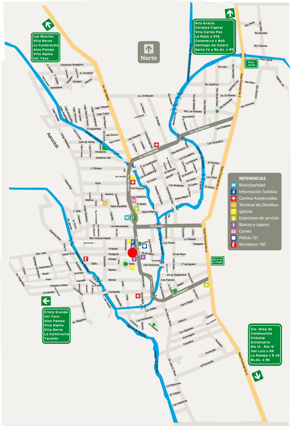 Mapa de Villa General Belgrano